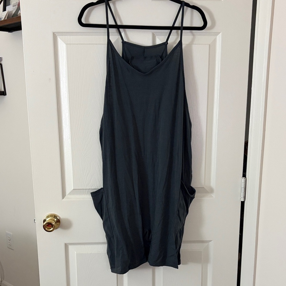 Sleeveless Charcoal Gray Spaghetti-Strap Women’s romper